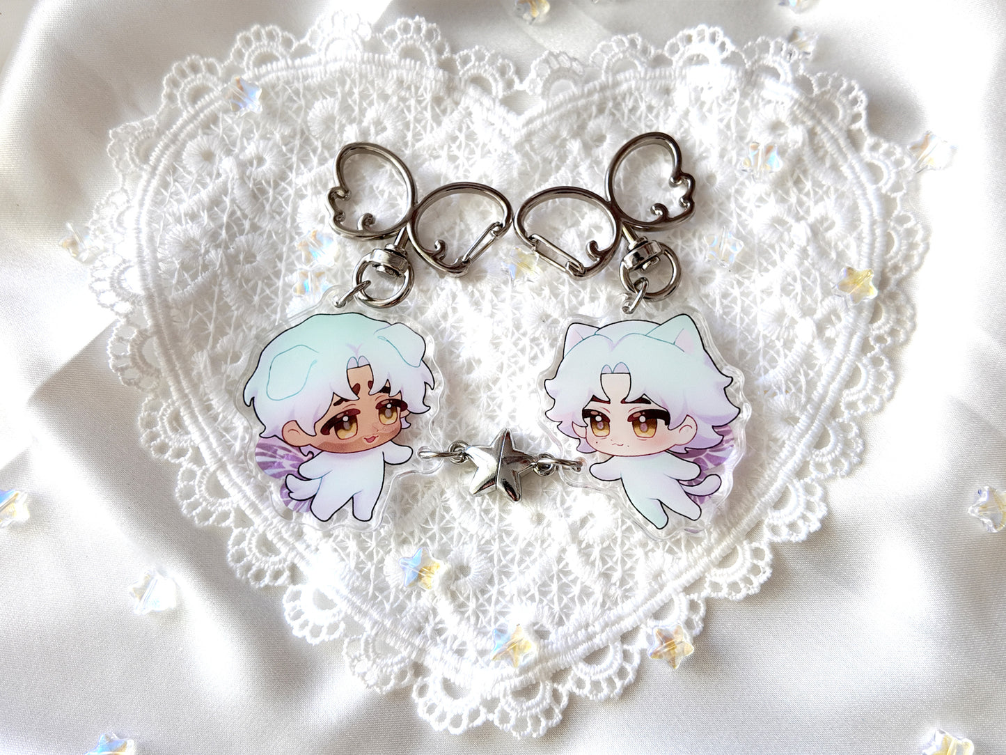 jayvik astral puppycat linking charms (2” acrylic + star magnet)
