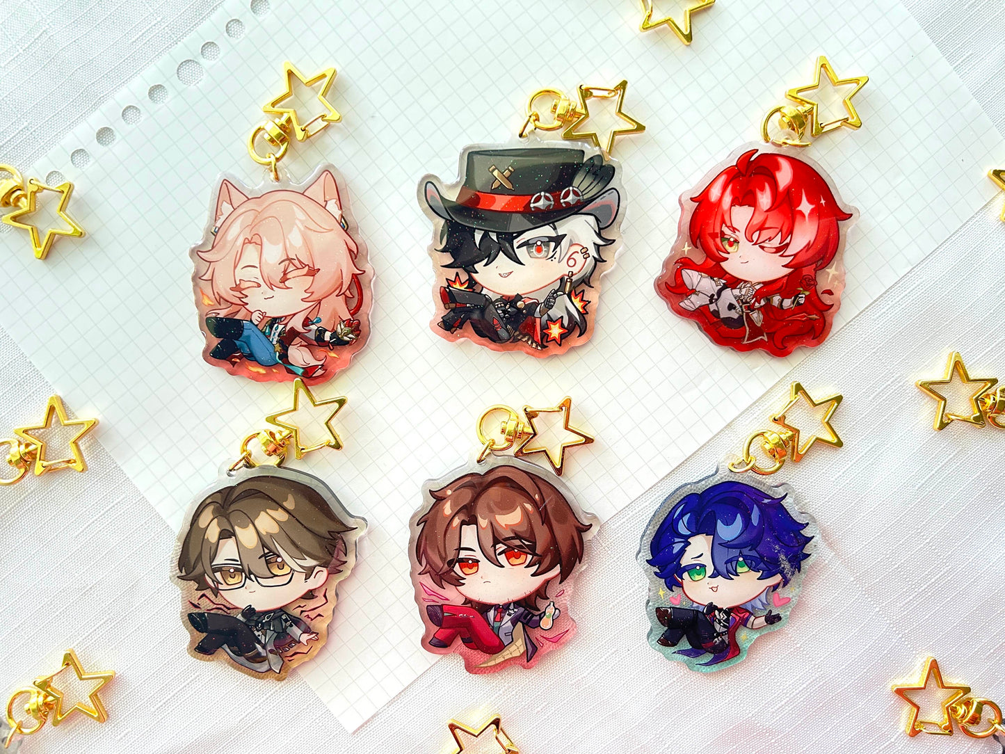 honkai: star rail charms (2.5" glitter epoxy)