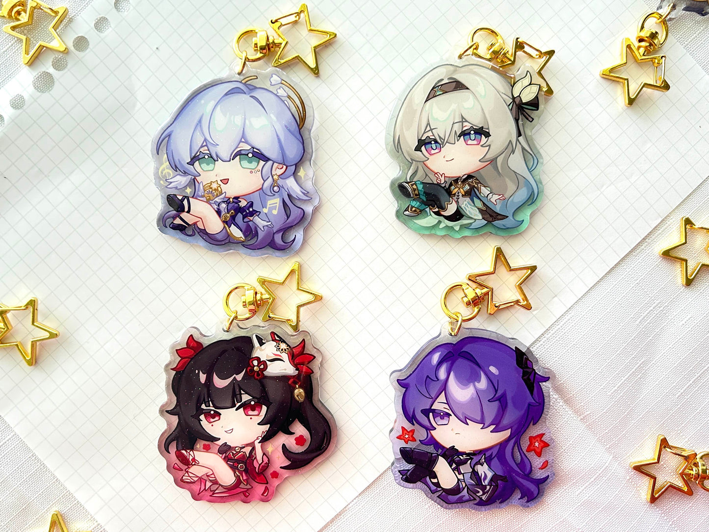 honkai: star rail charms (2.5" glitter epoxy)