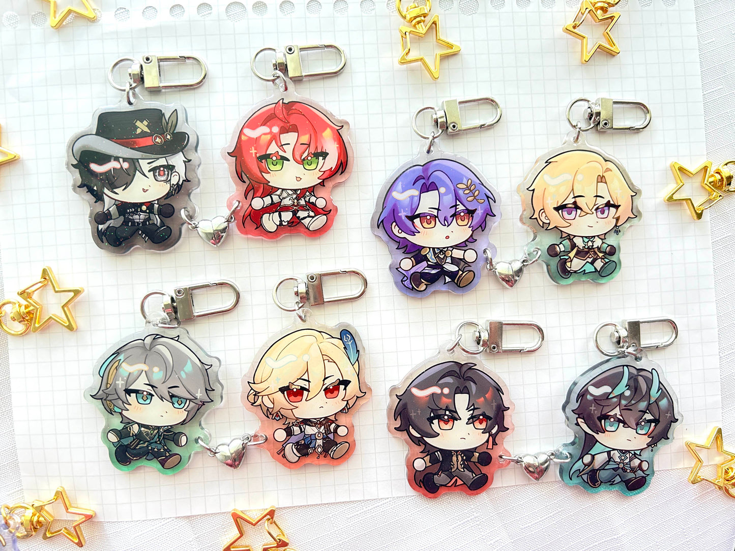 hsr & genshin ship charms (2" glitter epoxy)