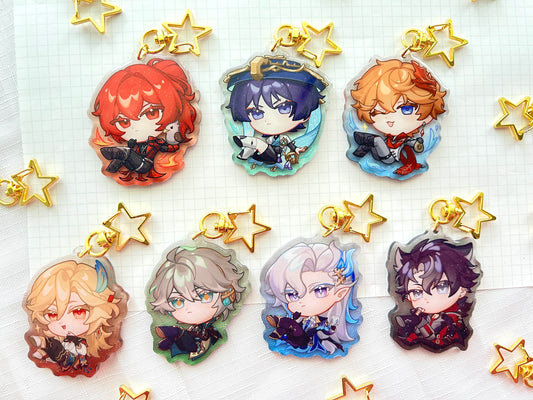 genshin impact charms (2.5" glitter epoxy)