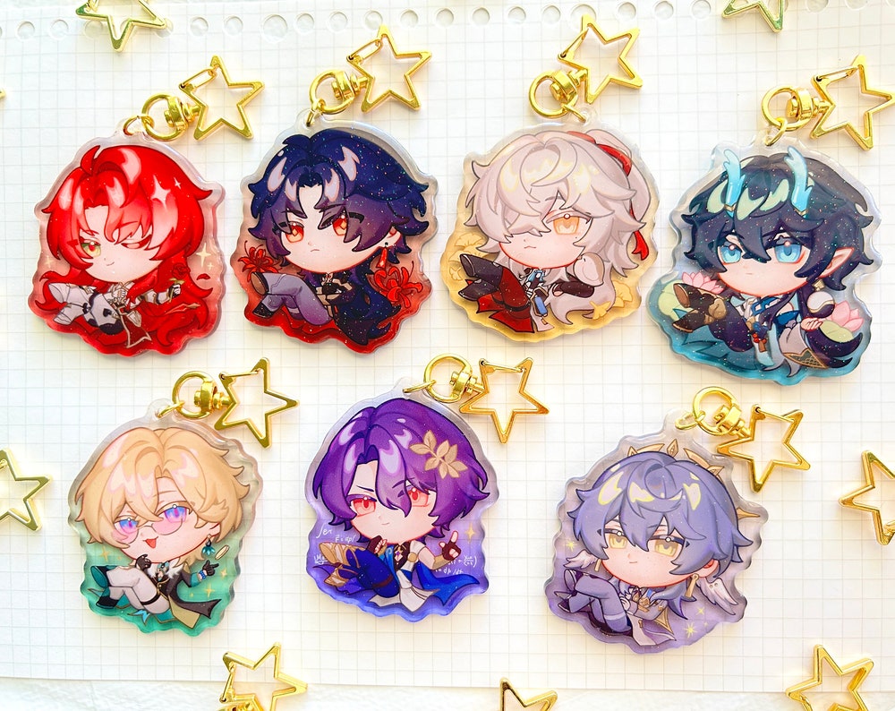 honkai: star rail charms (2.5" glitter epoxy)